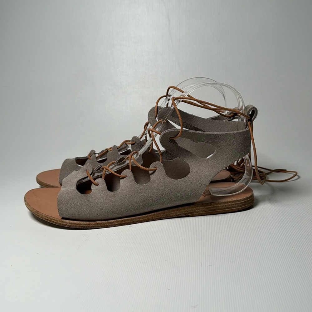 Ancient Greek Sandals Antigone Lace-Up Suede Sandal - sz 38